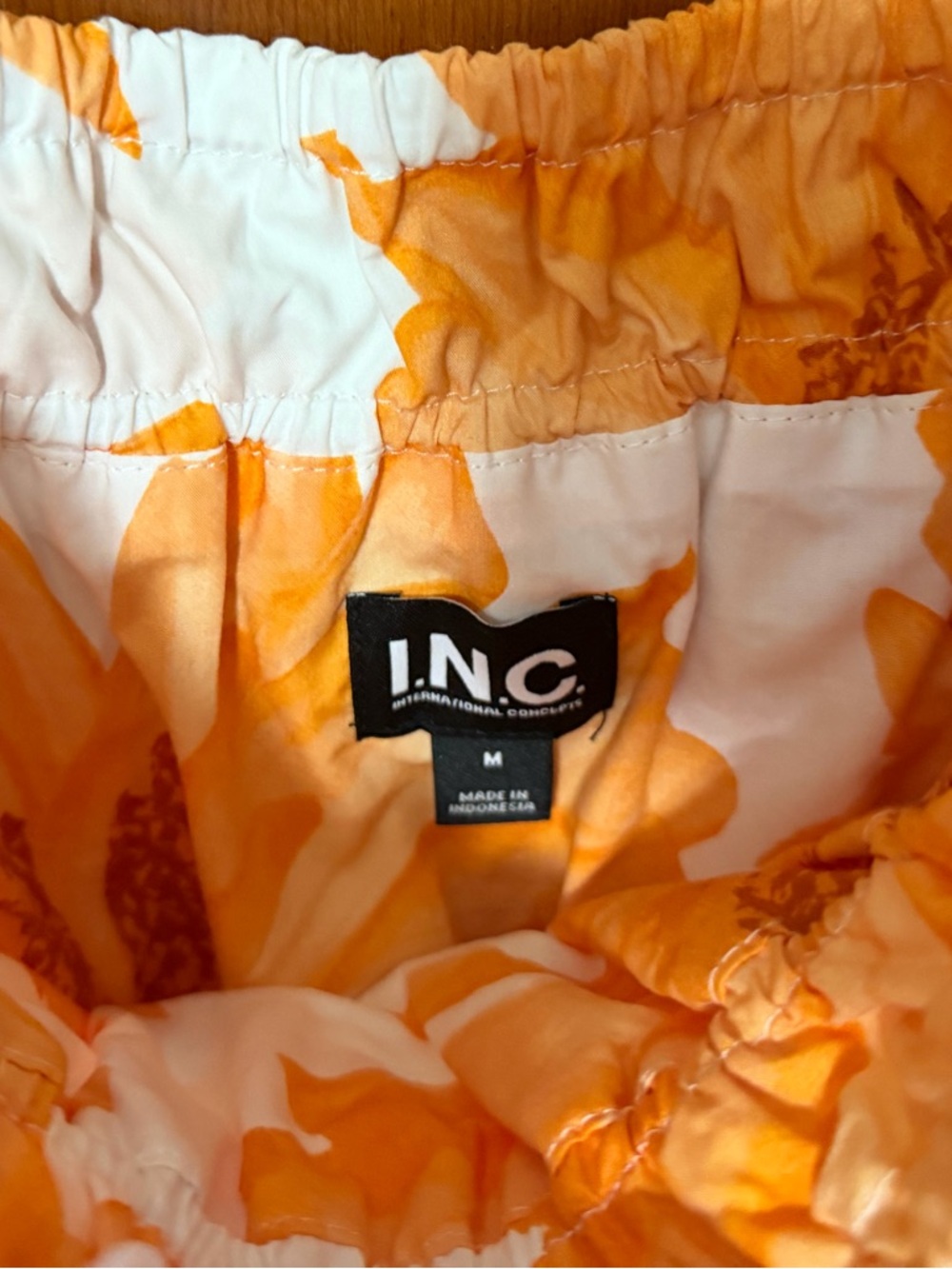INC International Concepts White and Orange Floral Midi Dress - Picture 6 of 6